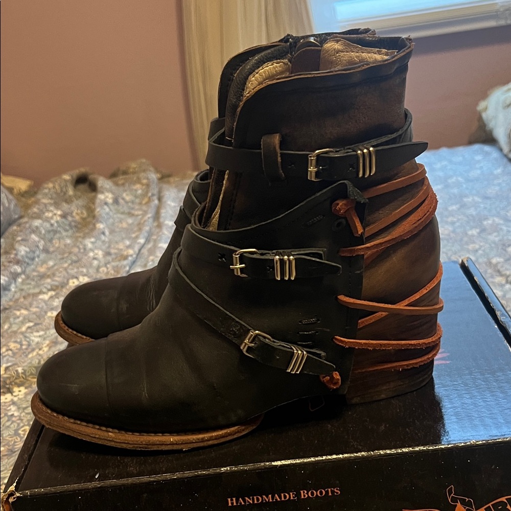 Freebird Black Leather Buckle Boots “Crue” - Picture 2 of 7